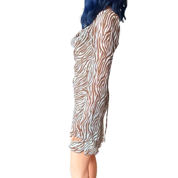 NWT 12th Tribe Animal Print Long Sleeve Mini Dress *Small Flaw* - Picture 5 of 9